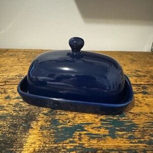 Ceramic Butter Dish in Deep Cobalt Blue